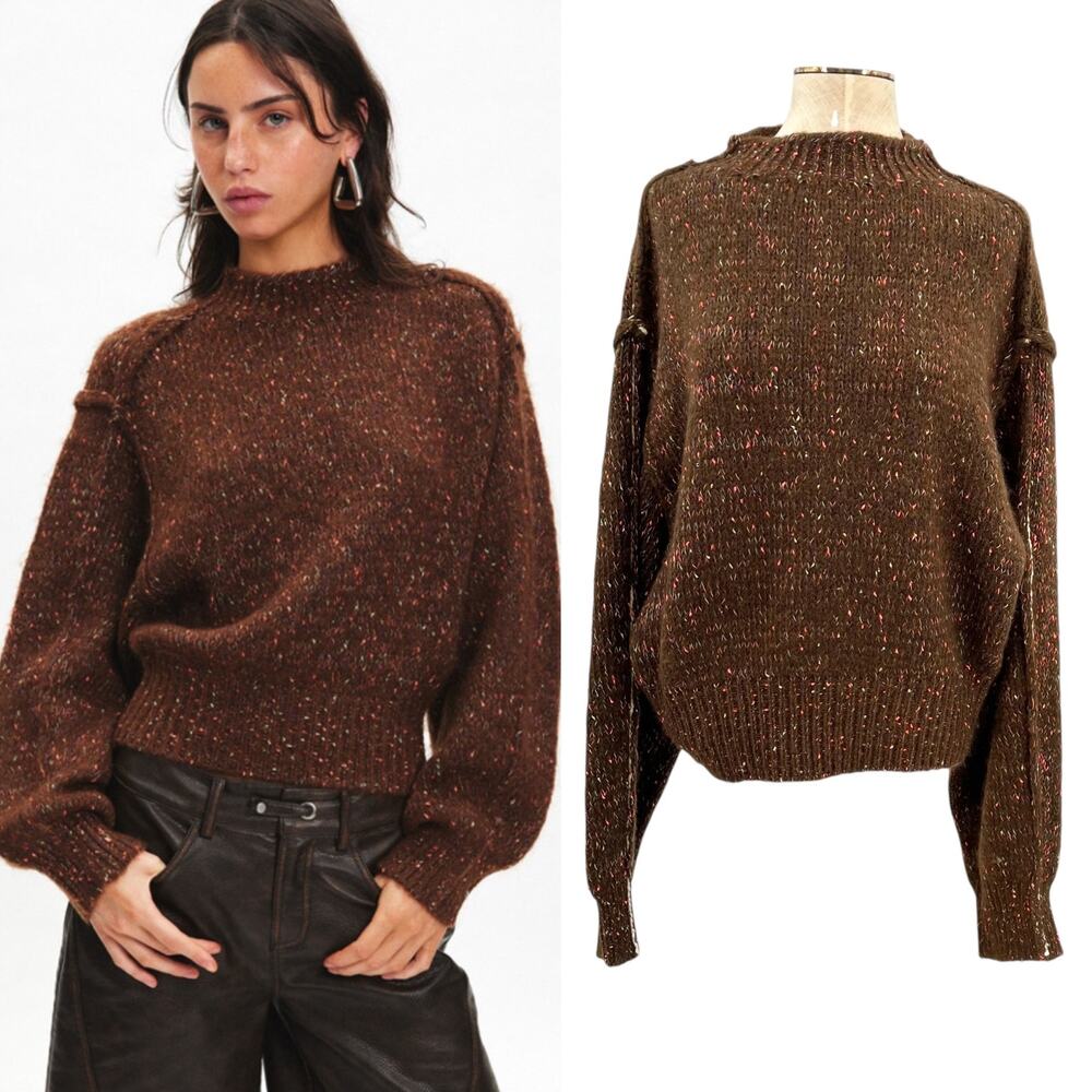 Urban Outfitters Kimchi Blue Elise Confetti Knit Mockneck Pullover Sweater XL